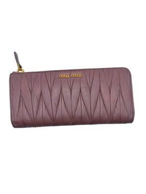 Miu Miu Pink Leather Women's Long Wallet